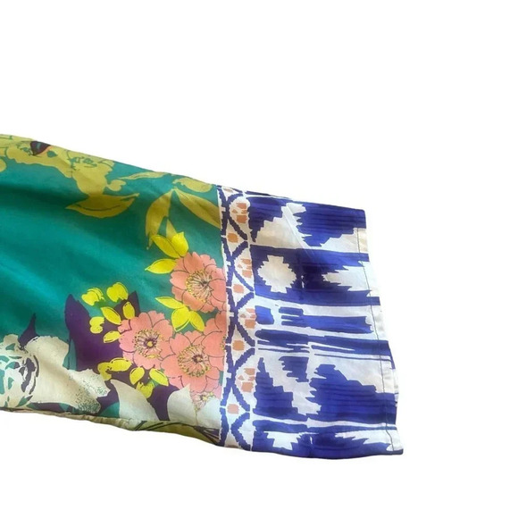 Cabi Bold Floral 100% Silk Mini Dress Tunic Top Abstract Size Small Women's - Picture 2 of 12